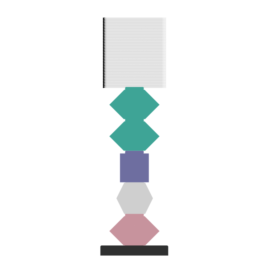 Totem Penta – Modułowa Lampa Stołowa 3D (5 Poziomów)