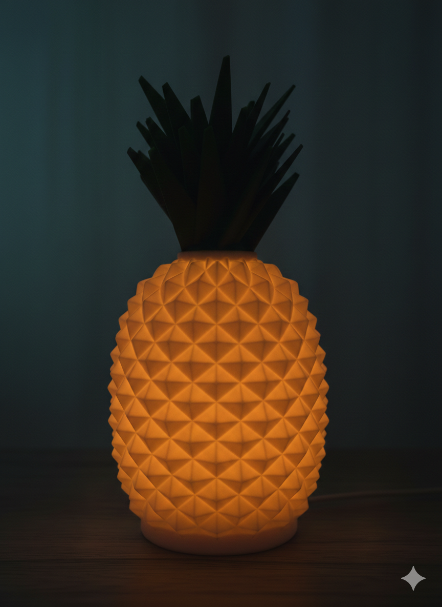 Lampa Stołowa Pineapple – Designerska Lampa Nocna 3D z Regulacją Barwy i Jasności
