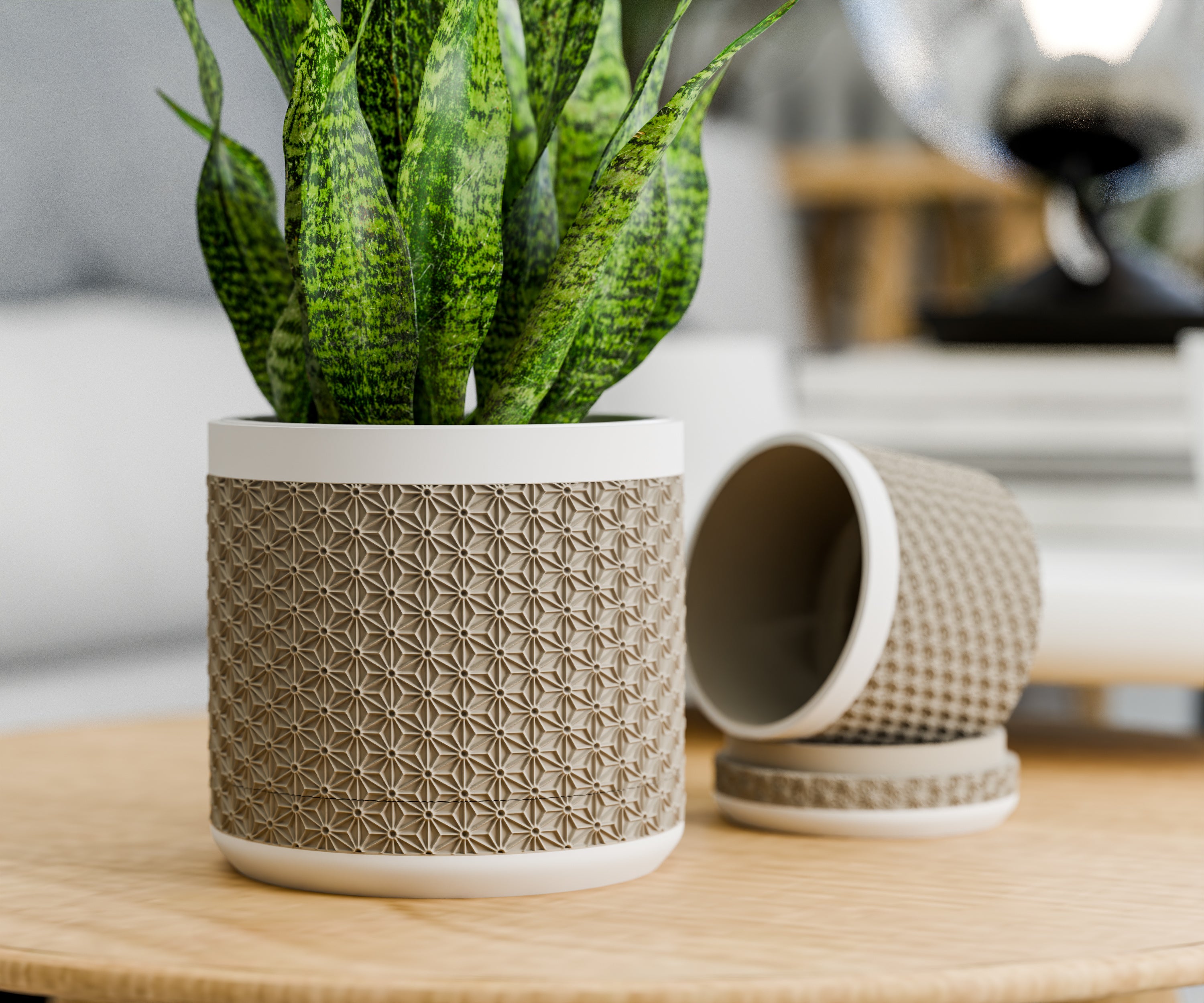 Doniczka Kumiko – Projekt 3D z Podstawką