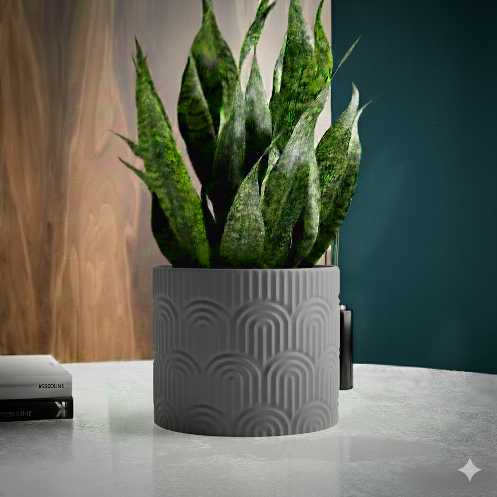 Doniczka Geometric Arc – Projekt 3D z Podstawką