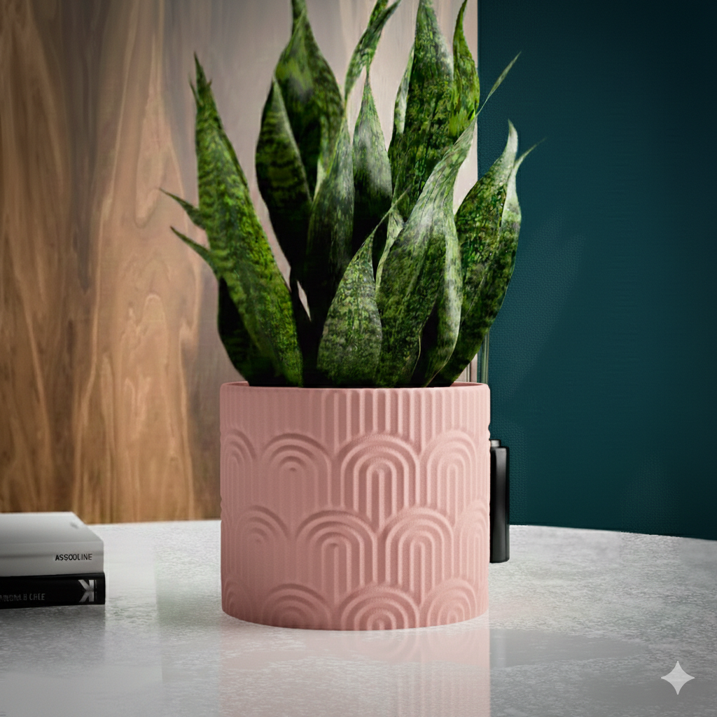 Doniczka Geometric Arc – Projekt 3D z Podstawką