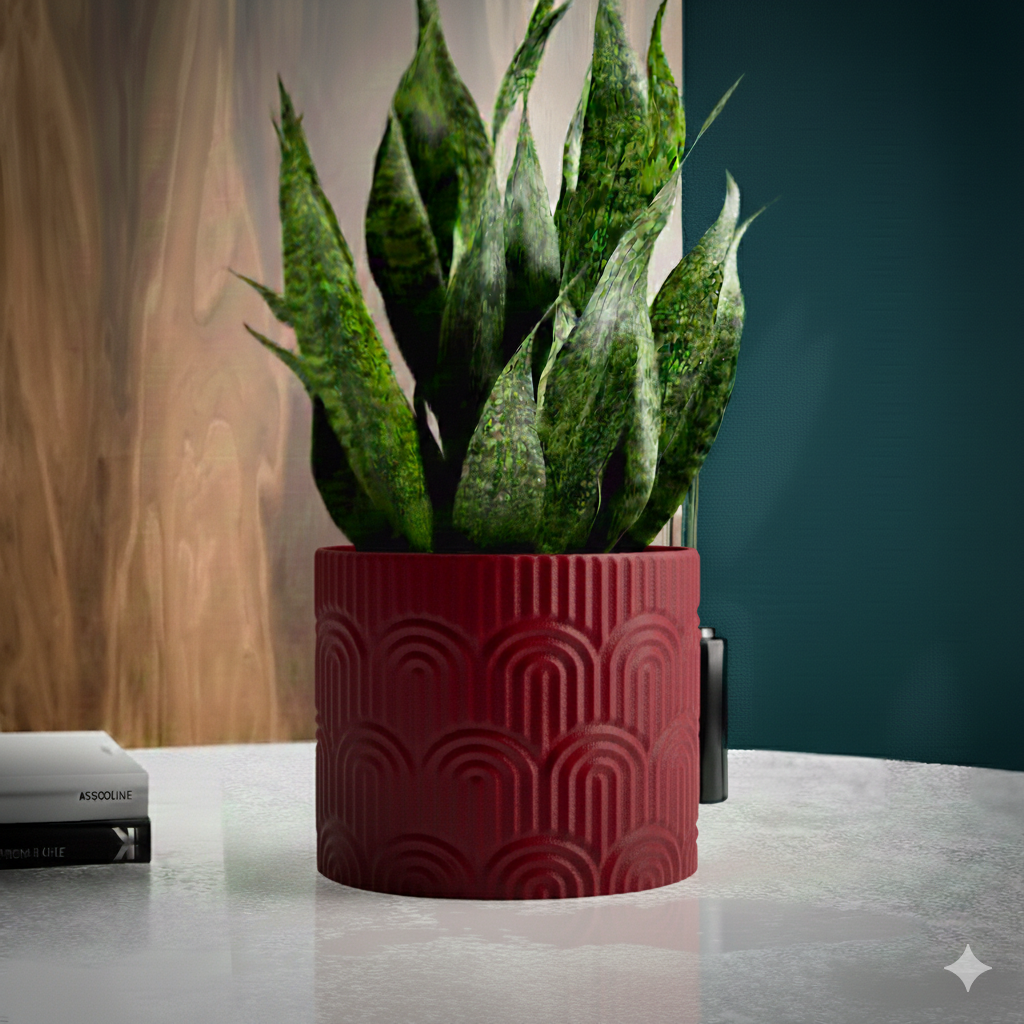 Doniczka Geometric Arc – Projekt 3D z Podstawką