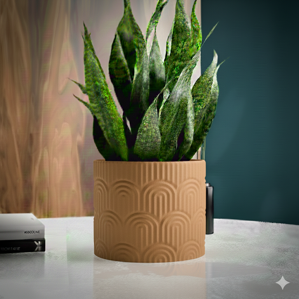 Doniczka Geometric Arc – Projekt 3D z Podstawką