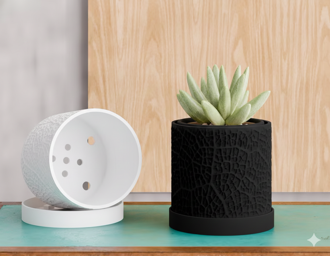 Doniczka Leaf – Projekt 3D z Podstawką