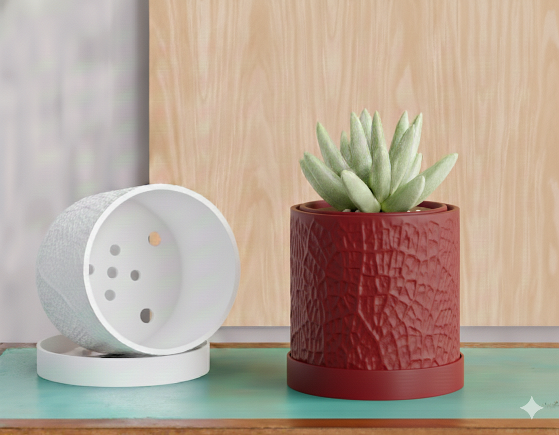 Doniczka Leaf – Projekt 3D z Podstawką