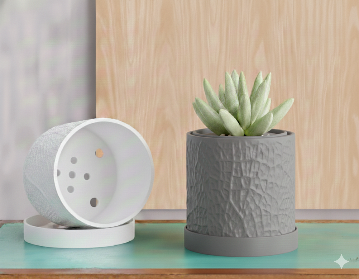 Doniczka Leaf – Projekt 3D z Podstawką