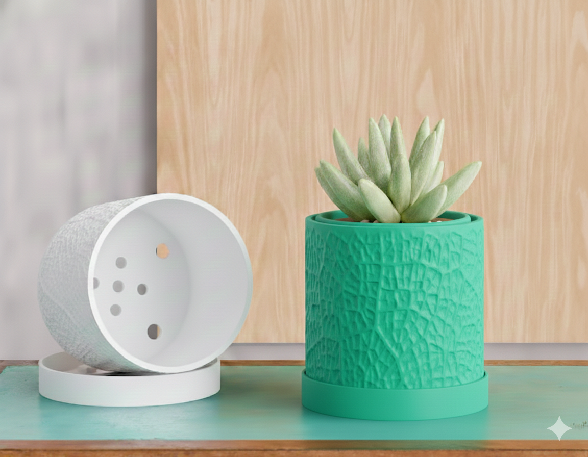 Doniczka Leaf – Projekt 3D z Podstawką