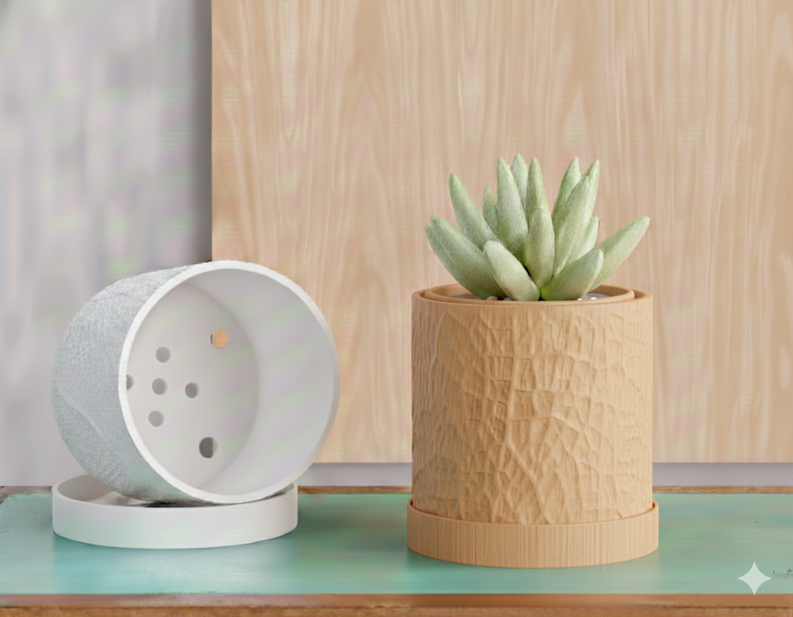 Doniczka Leaf – Projekt 3D z Podstawką