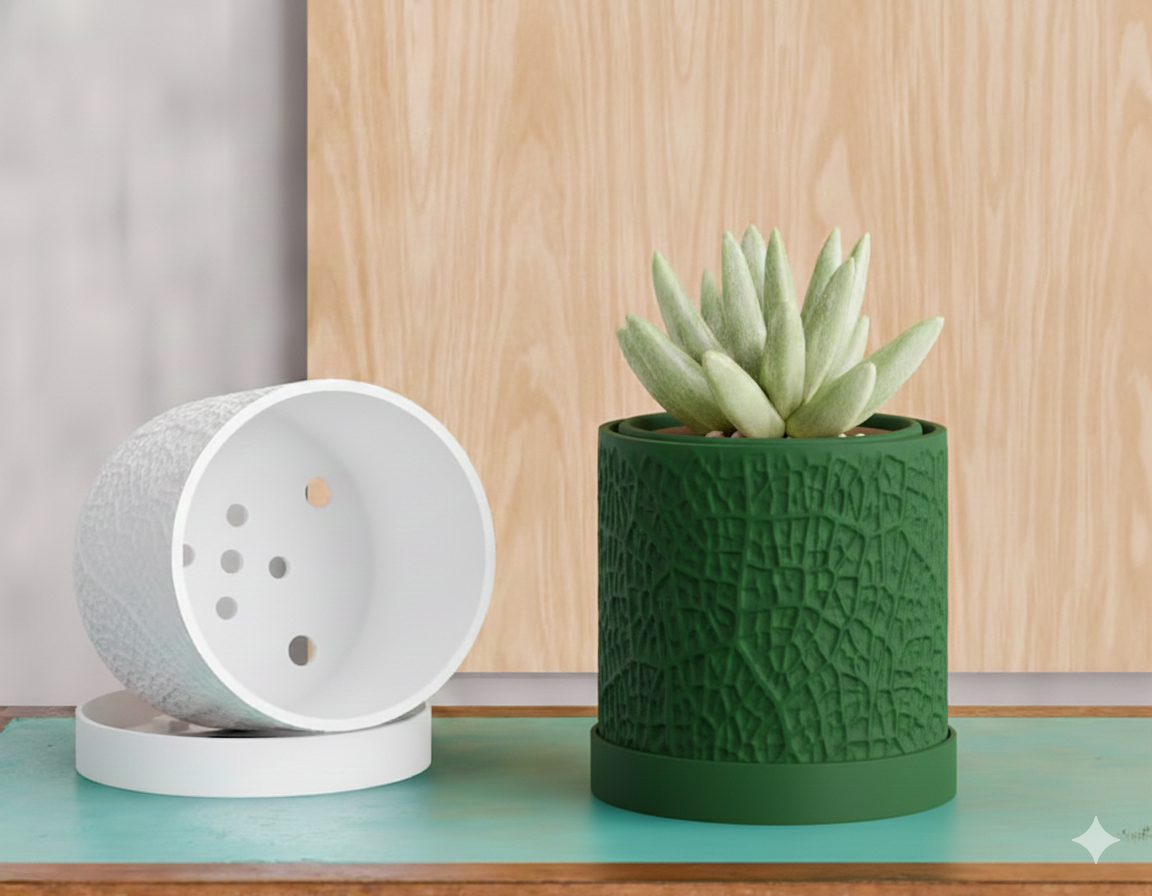 Doniczka Leaf – Projekt 3D z Podstawką