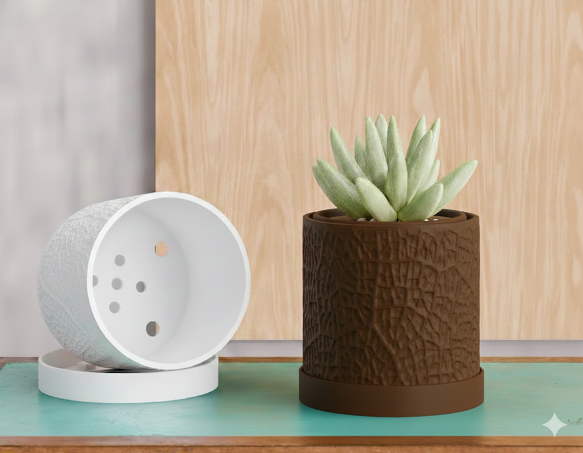 Doniczka Leaf – Projekt 3D z Podstawką