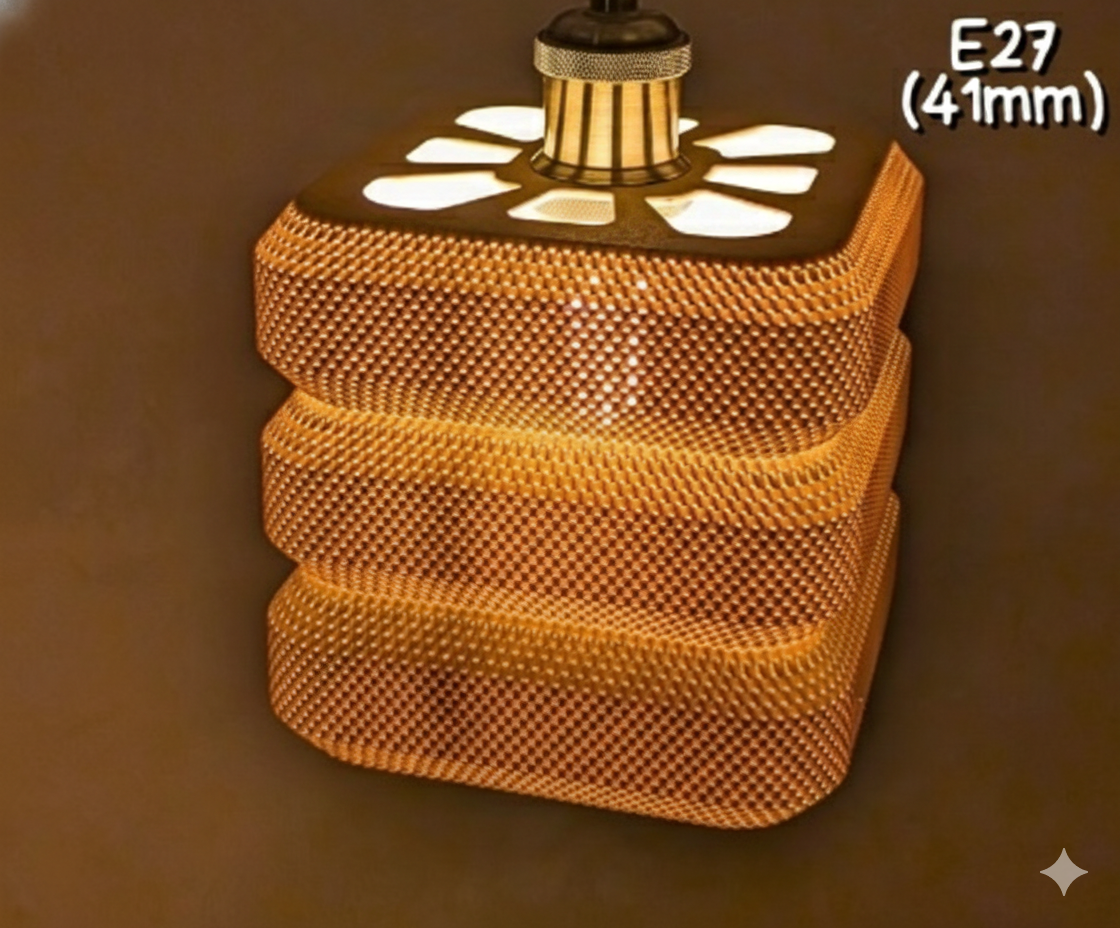 Lampa Wisząca Basket Trapezoid – Designerski Klosz 3D z Oprawą E27