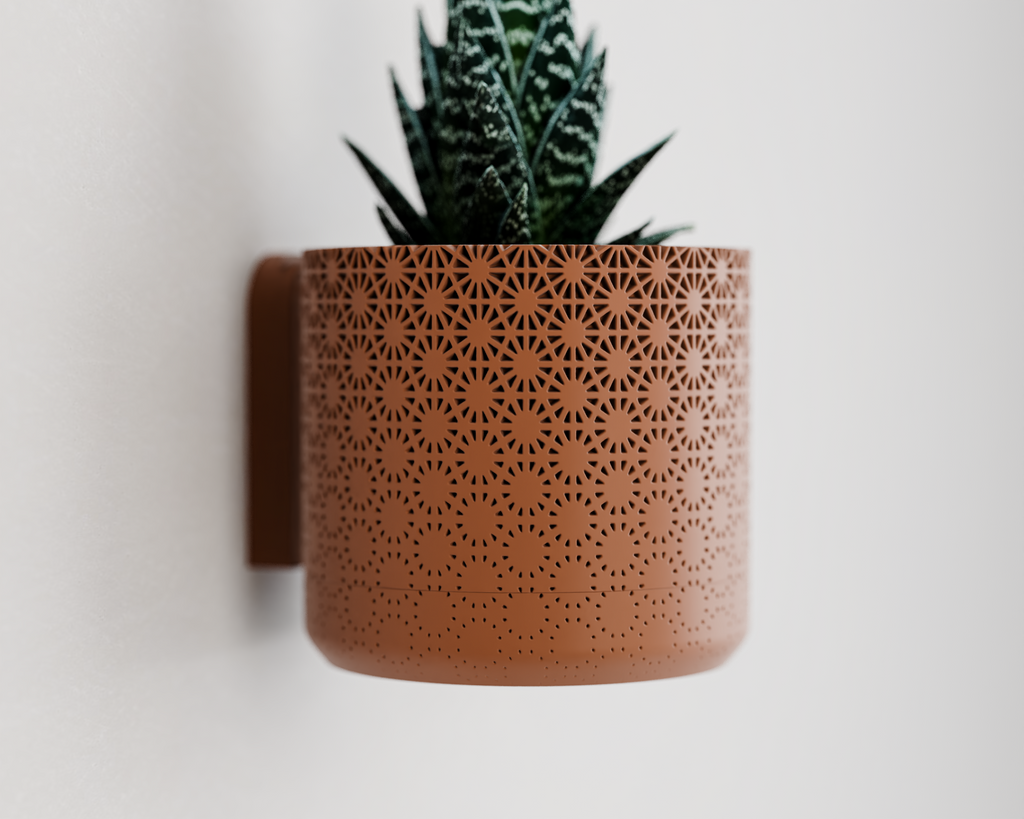 Wisząca Doniczka Ścienna Fading Kumiko – Design 3D z Systemem Odpływowym