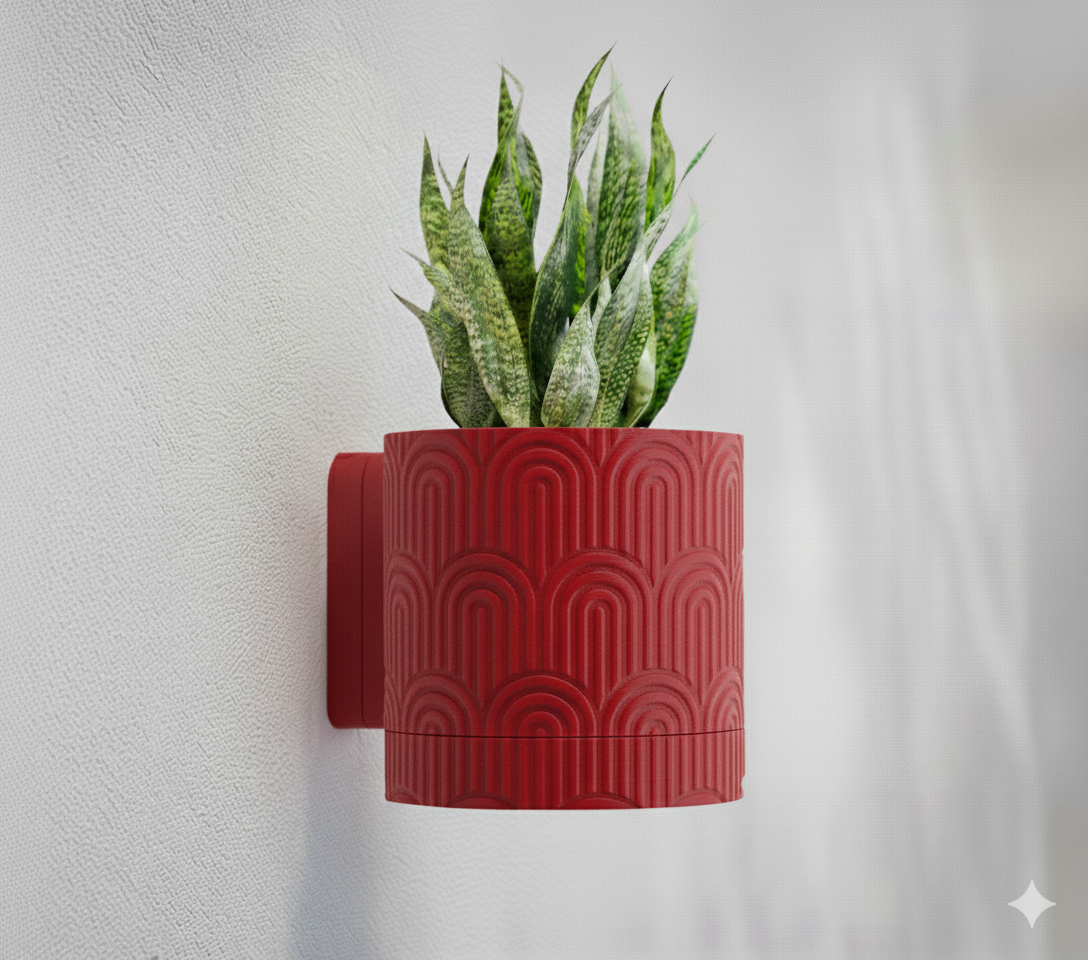 Wisząca Doniczka Ścienna Geometric Arc – Design 3D z Systemem Odpływowym