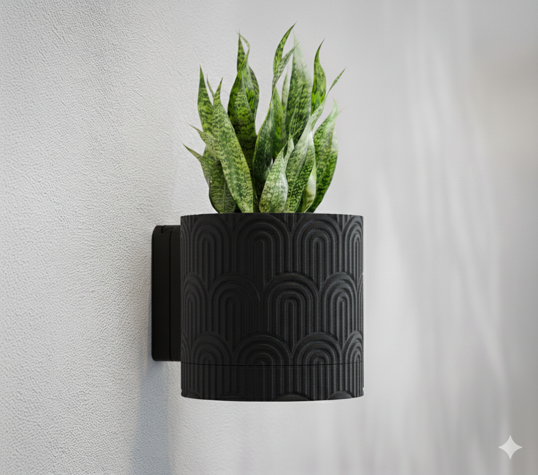 Wisząca Doniczka Ścienna Geometric Arc – Design 3D z Systemem Odpływowym