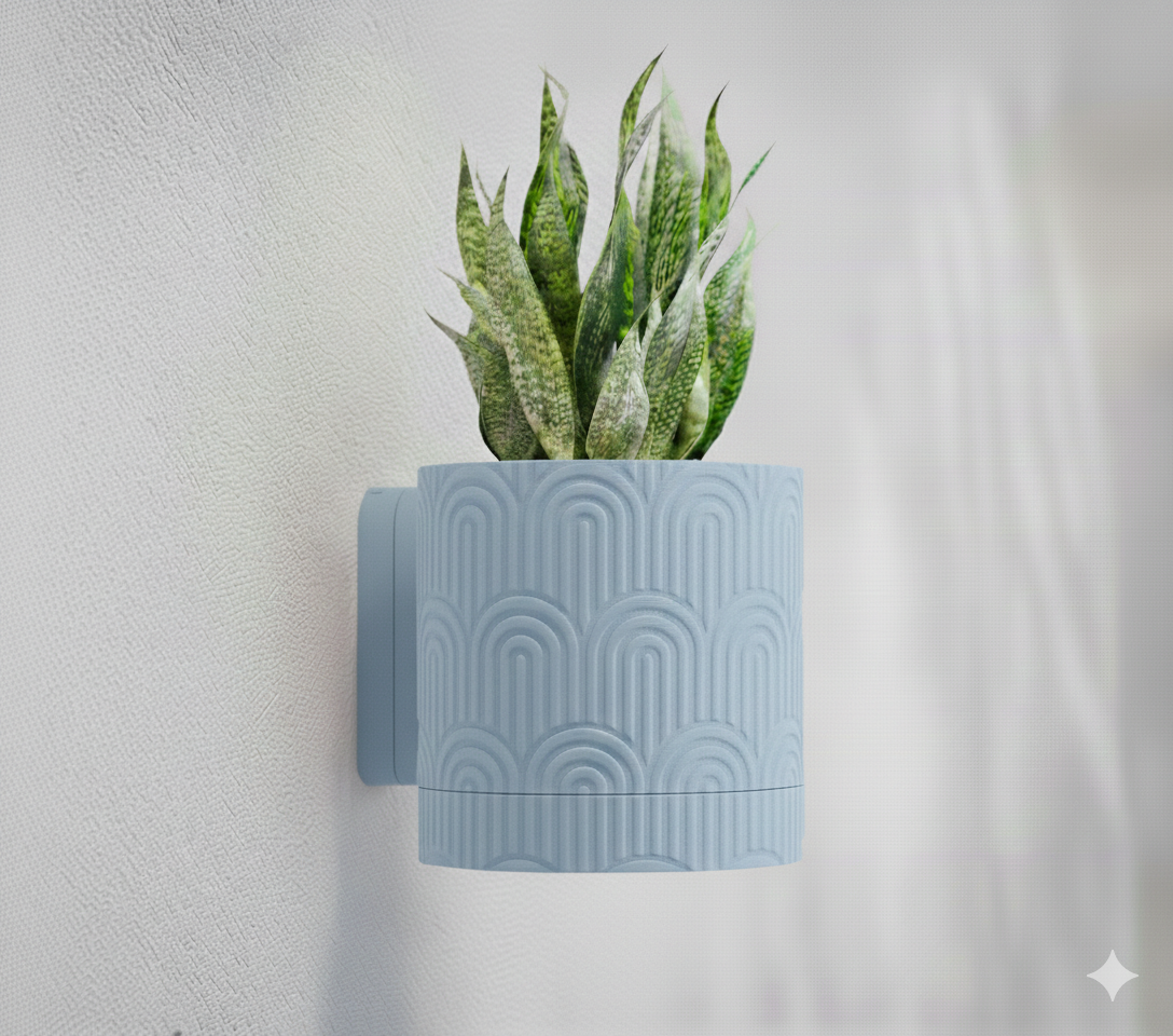 Wisząca Doniczka Ścienna Geometric Arc – Design 3D z Systemem Odpływowym