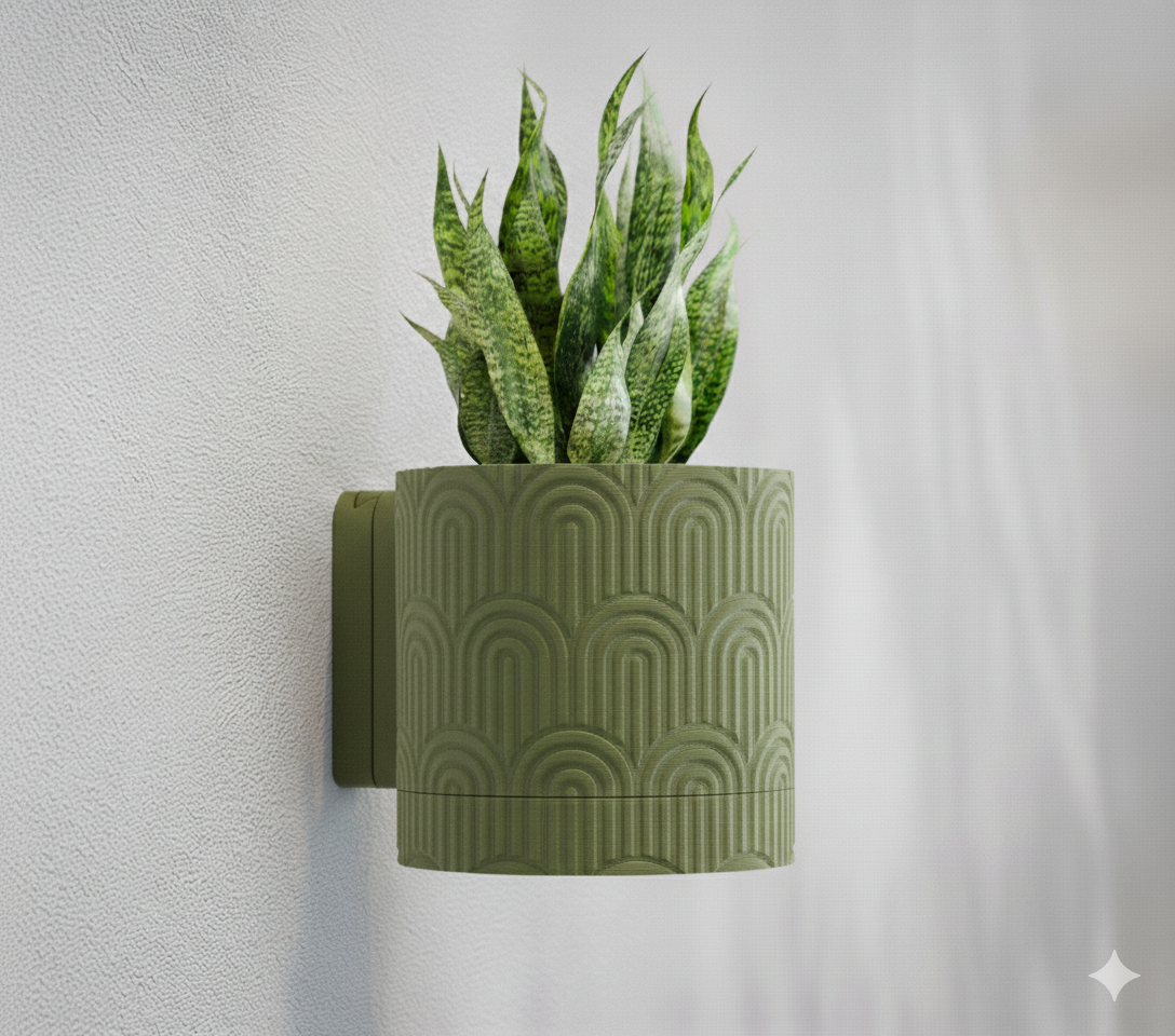 Wisząca Doniczka Ścienna Geometric Arc – Design 3D z Systemem Odpływowym