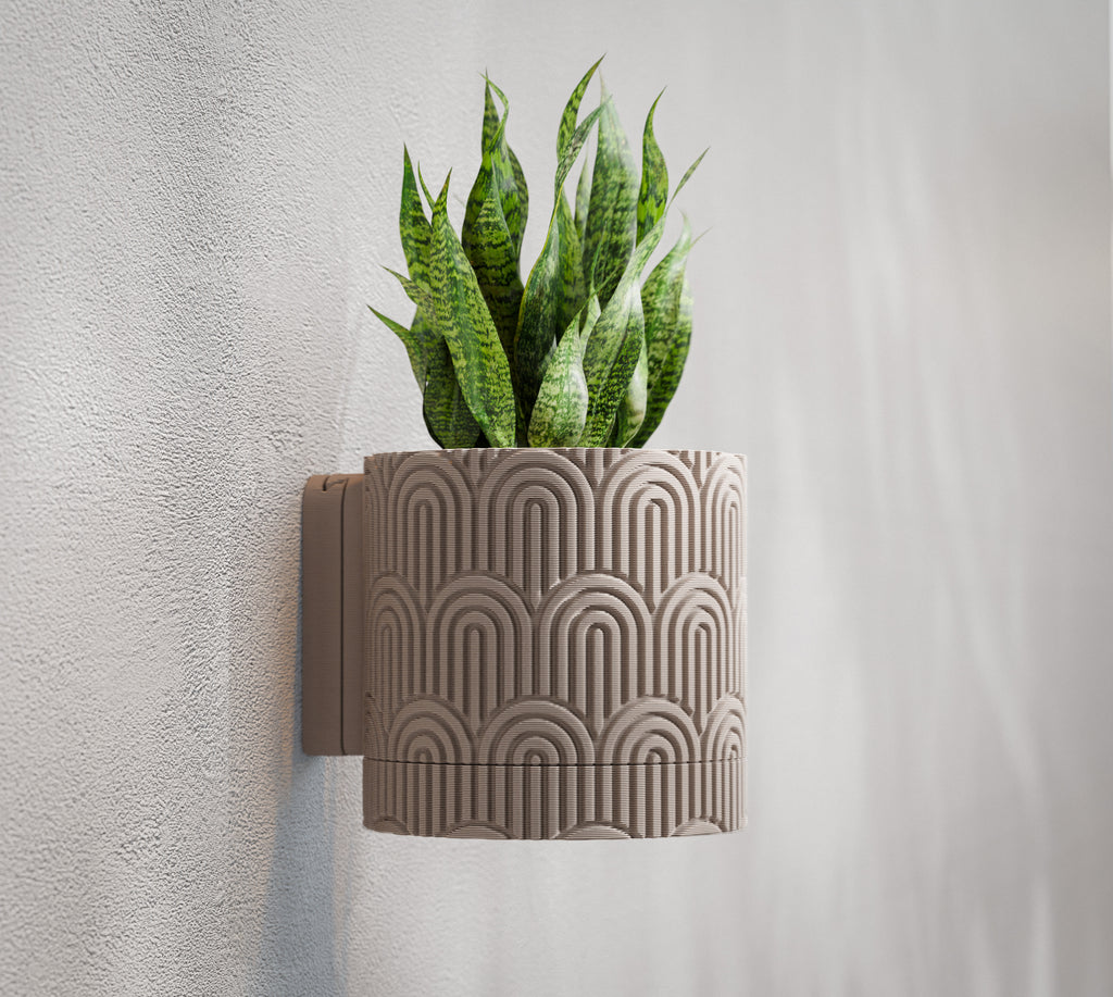 Wisząca Doniczka Ścienna Geometric Arc – Design 3D z Systemem Odpływowym