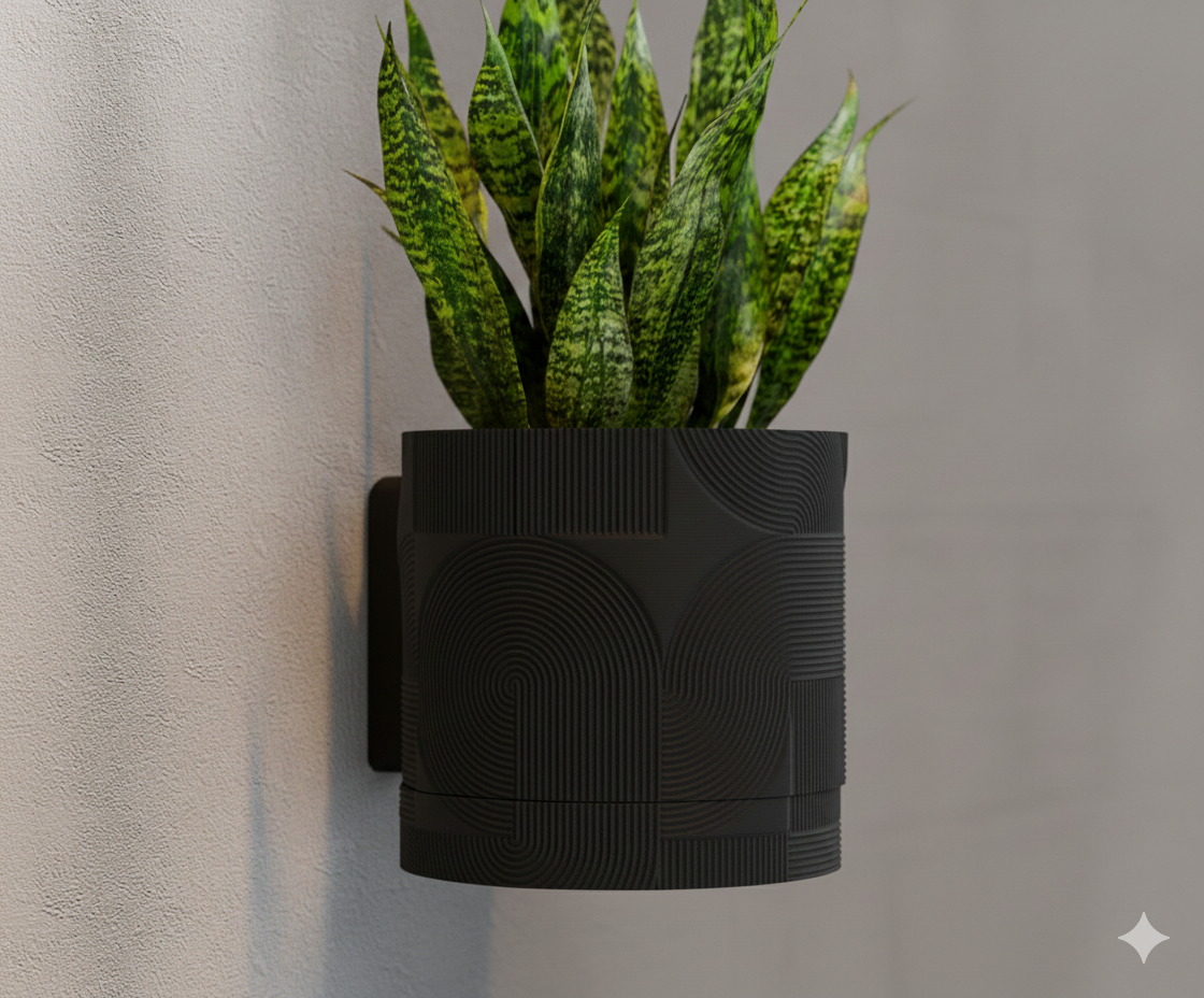 Wisząca Doniczka Ścienna Boho – Design 3D z Systemem Odpływowym