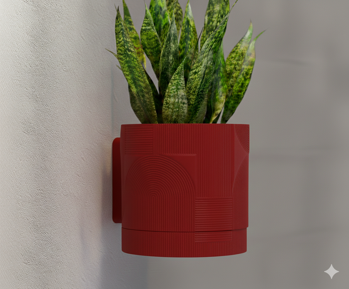 Wisząca Doniczka Ścienna Boho – Design 3D z Systemem Odpływowym