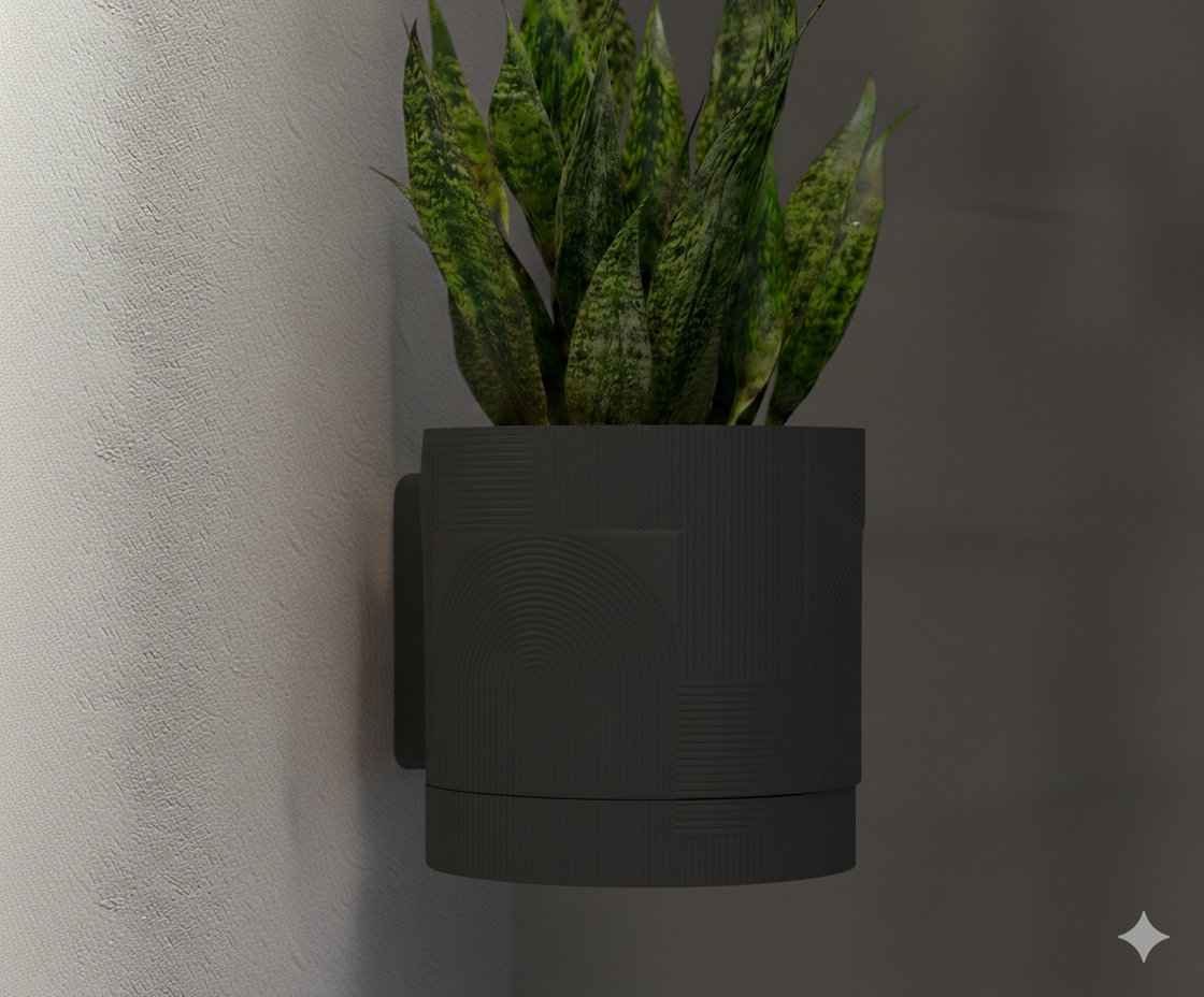 Wisząca Doniczka Ścienna Boho – Design 3D z Systemem Odpływowym