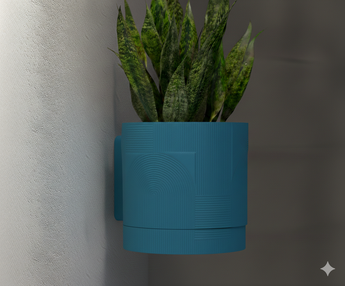 Wisząca Doniczka Ścienna Boho – Design 3D z Systemem Odpływowym