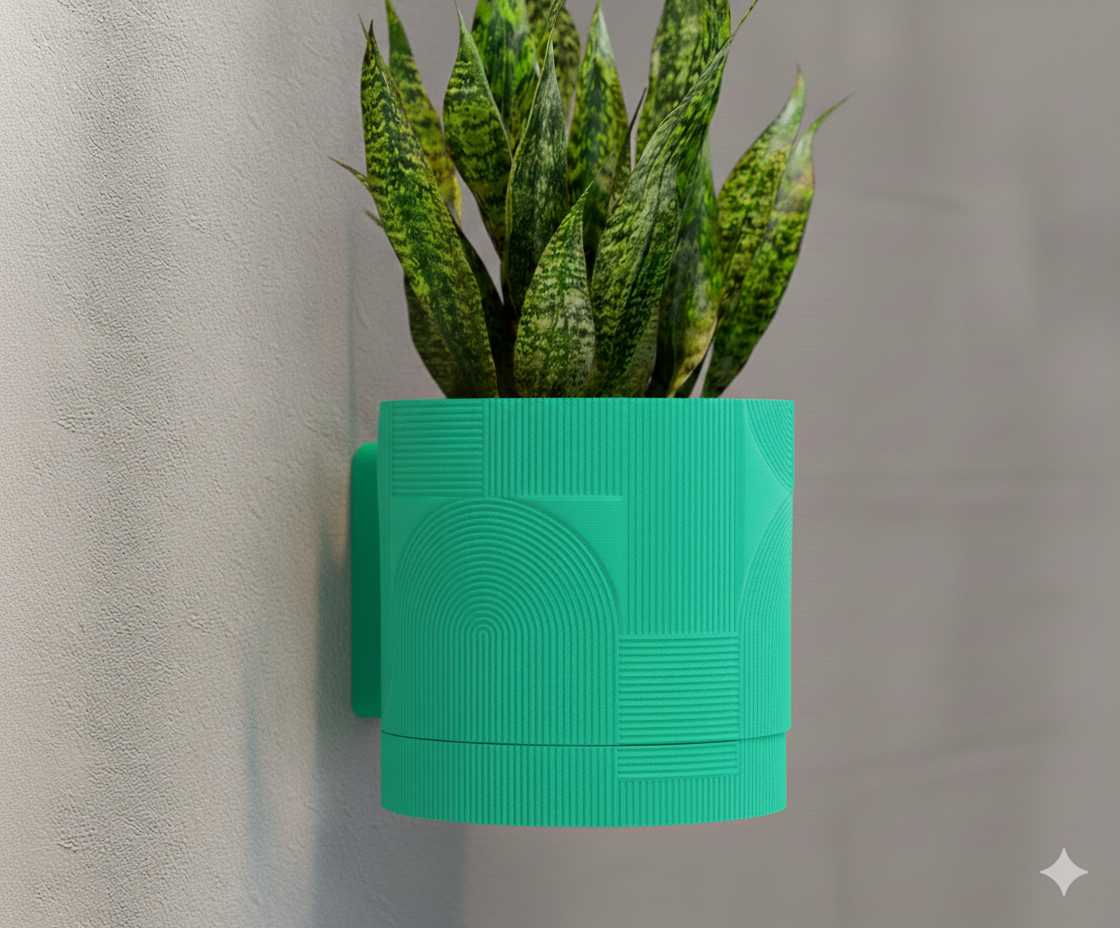 Wisząca Doniczka Ścienna Boho – Design 3D z Systemem Odpływowym