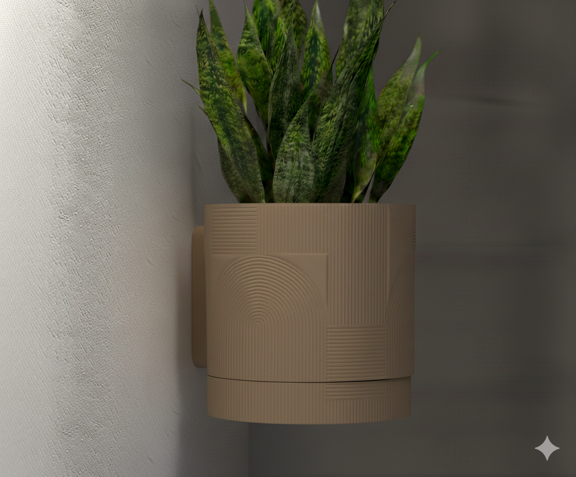 Wisząca Doniczka Ścienna Boho – Design 3D z Systemem Odpływowym