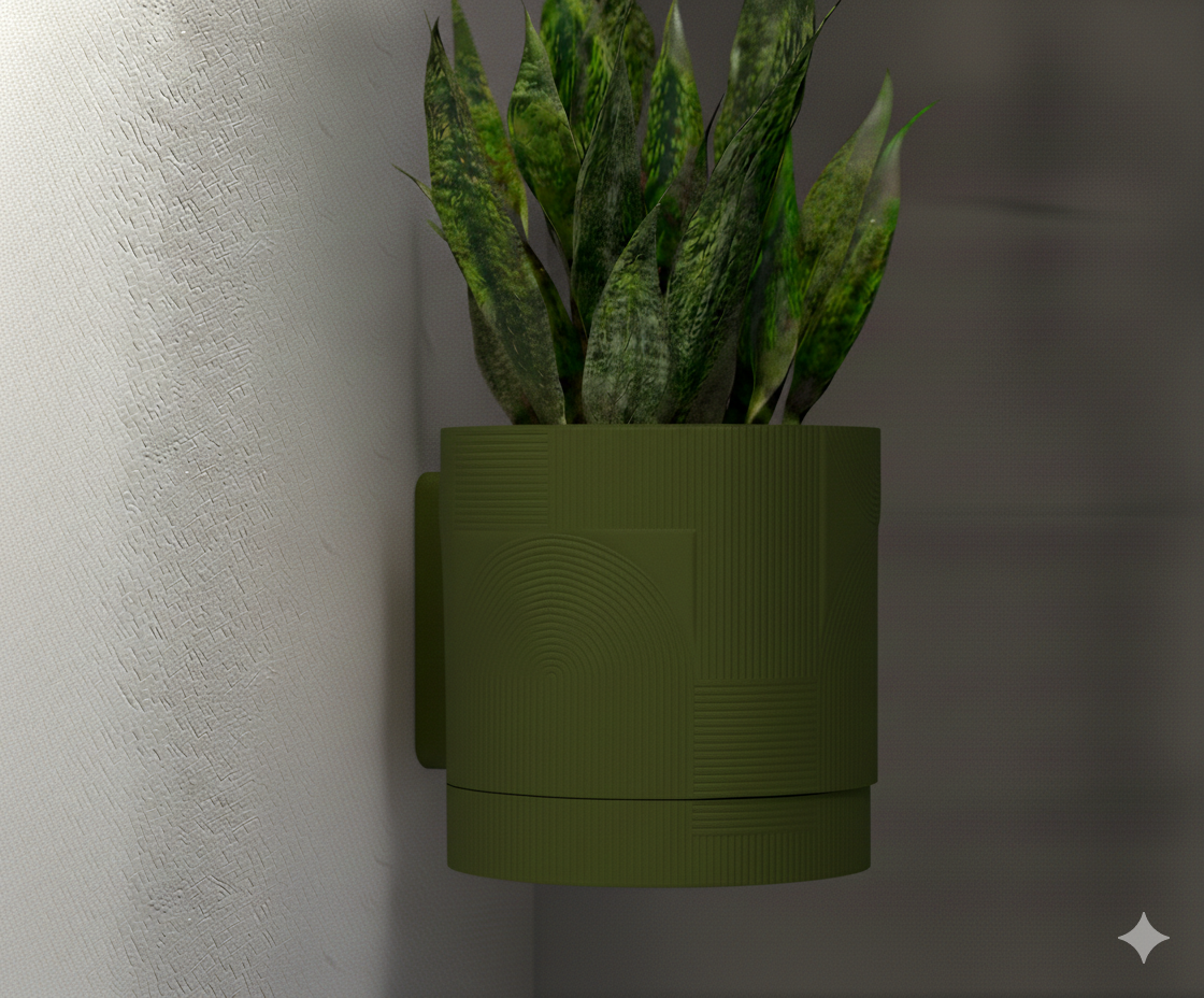 Wisząca Doniczka Ścienna Boho – Design 3D z Systemem Odpływowym