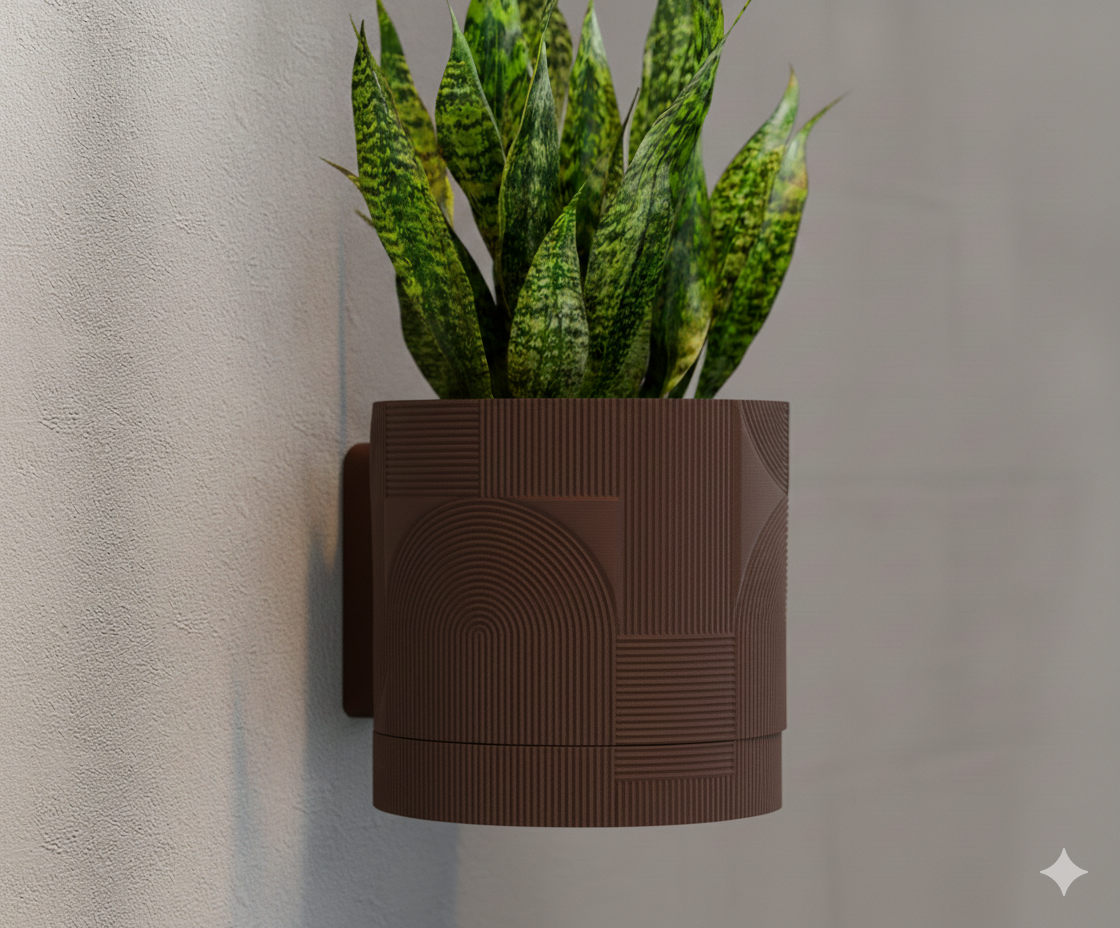 Wisząca Doniczka Ścienna Boho – Design 3D z Systemem Odpływowym