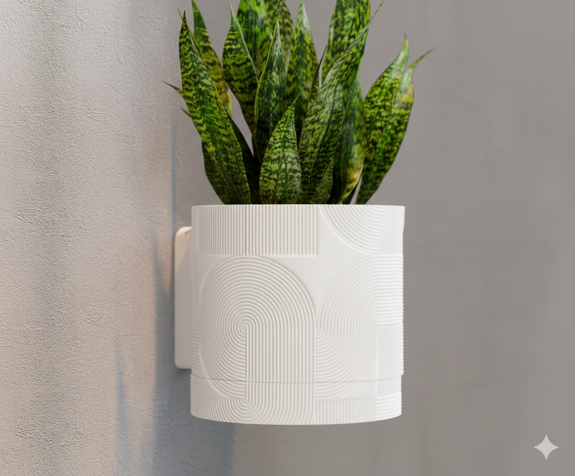 Wisząca Doniczka Ścienna Boho – Design 3D z Systemem Odpływowym