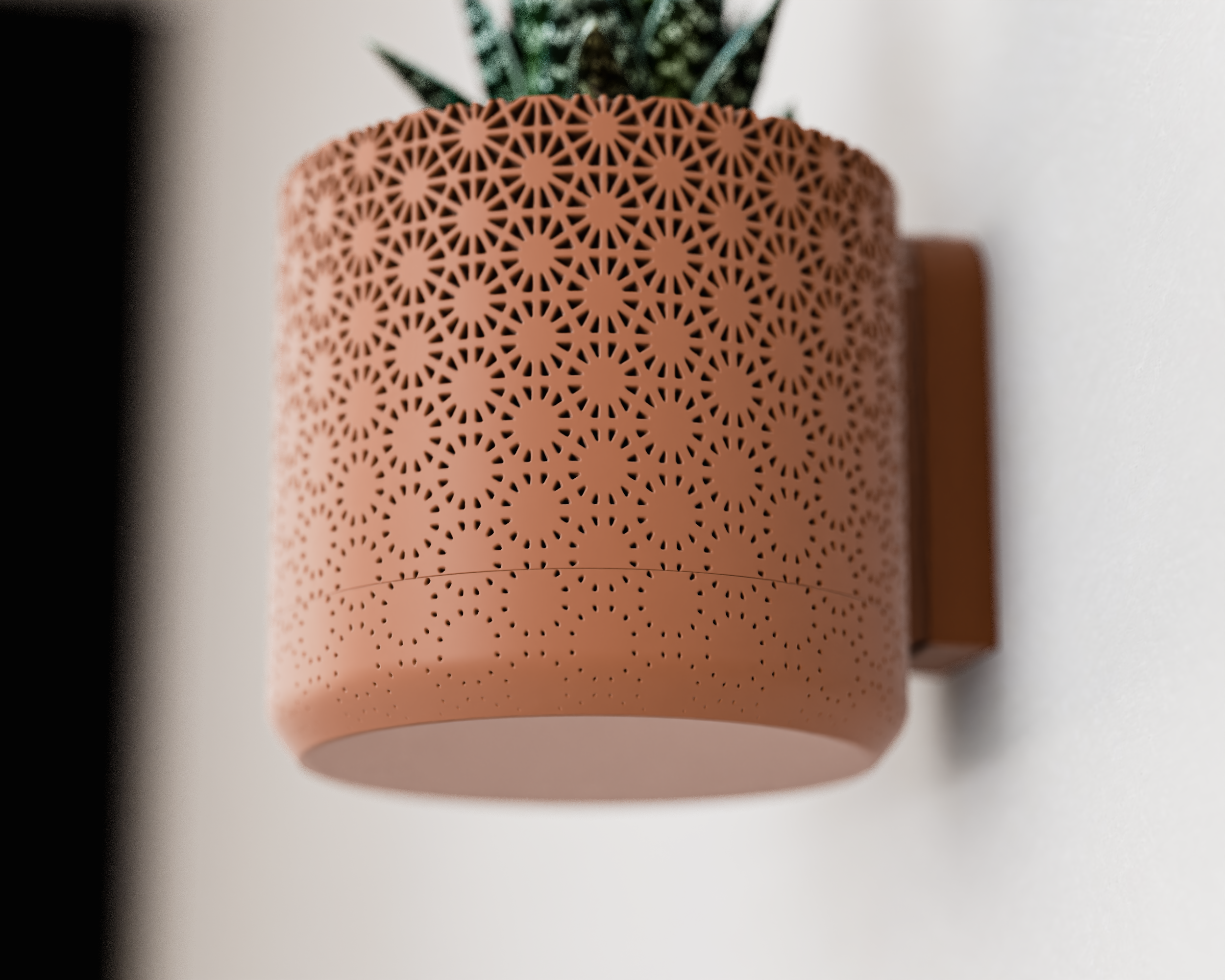 Wisząca Doniczka Ścienna Fading Kumiko – Design 3D z Systemem Odpływowym