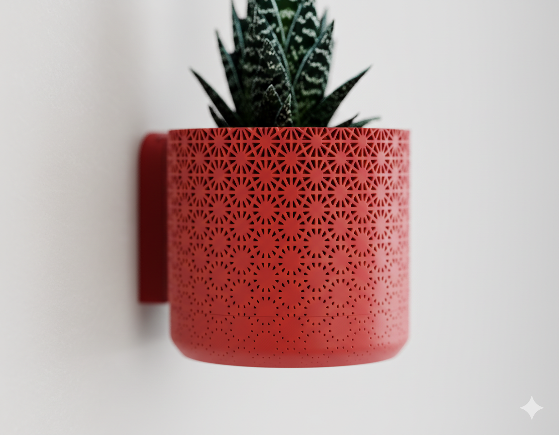 Wisząca Doniczka Ścienna Fading Kumiko – Design 3D z Systemem Odpływowym