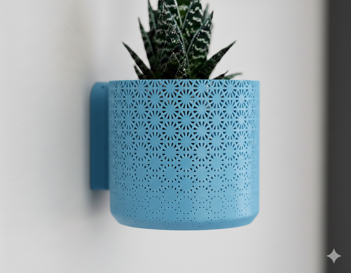 Wisząca Doniczka Ścienna Fading Kumiko – Design 3D z Systemem Odpływowym