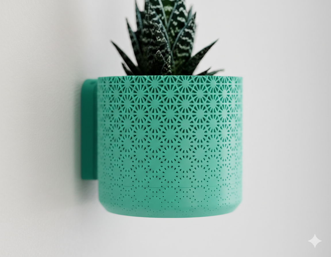 Wisząca Doniczka Ścienna Fading Kumiko – Design 3D z Systemem Odpływowym