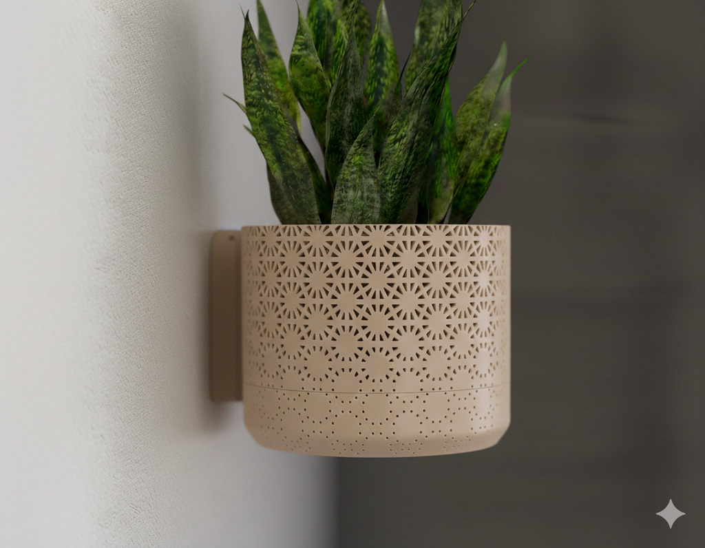 Wisząca Doniczka Ścienna Fading Kumiko – Design 3D z Systemem Odpływowym