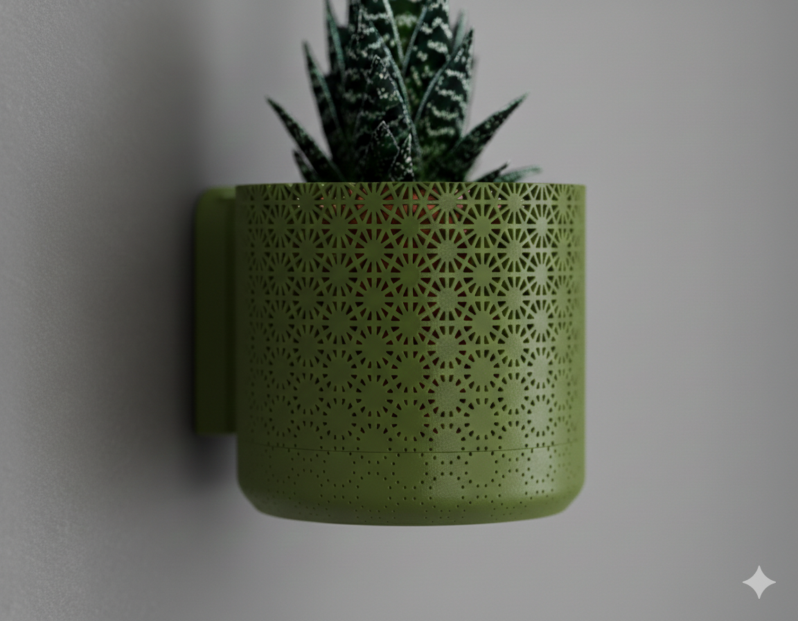 Wisząca Doniczka Ścienna Fading Kumiko – Design 3D z Systemem Odpływowym