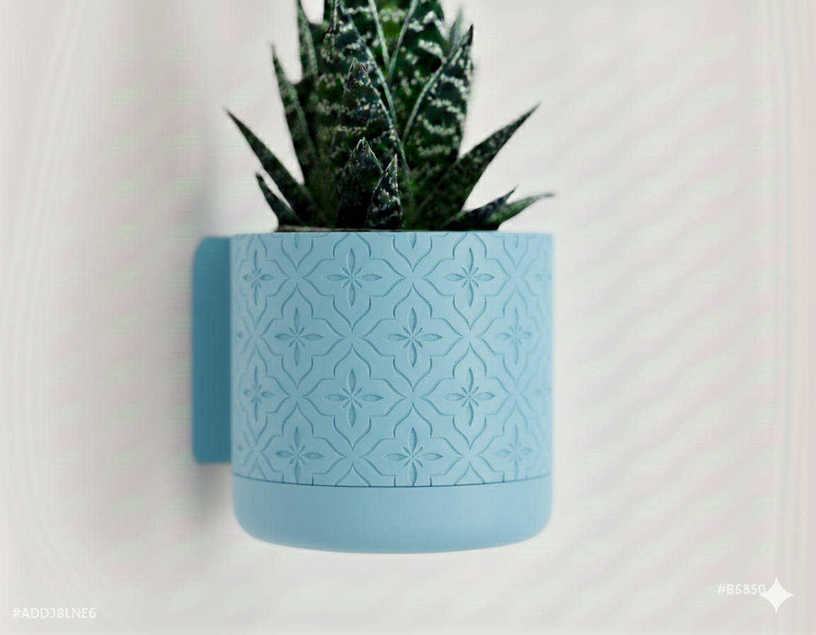 Wisząca Doniczka Ścienna Floral – Design 3D z Systemem Odpływowym