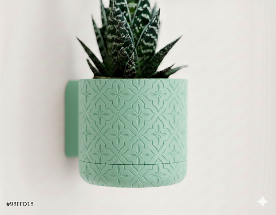 Wisząca Doniczka Ścienna Floral – Design 3D z Systemem Odpływowym