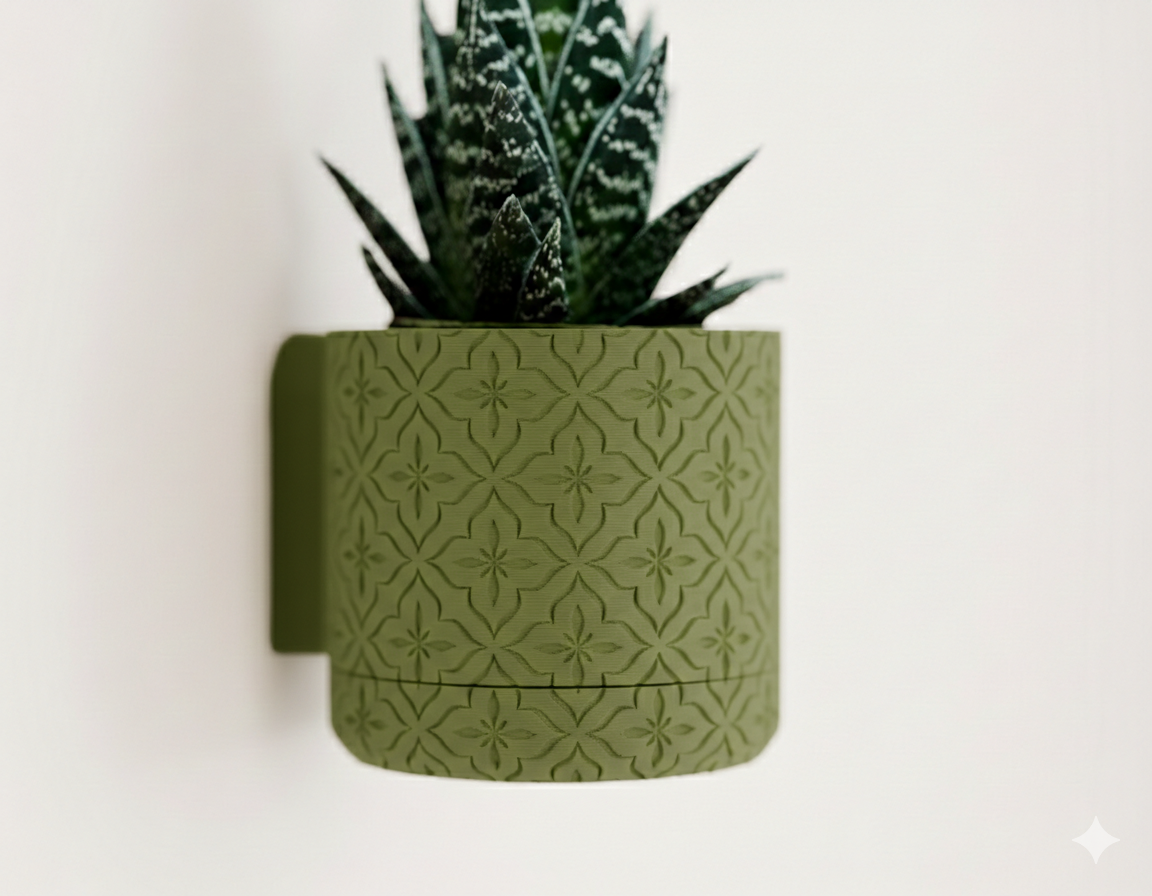 Wisząca Doniczka Ścienna Floral – Design 3D z Systemem Odpływowym