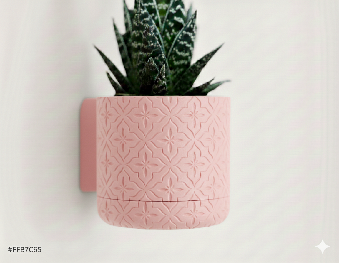 Wisząca Doniczka Ścienna Floral – Design 3D z Systemem Odpływowym