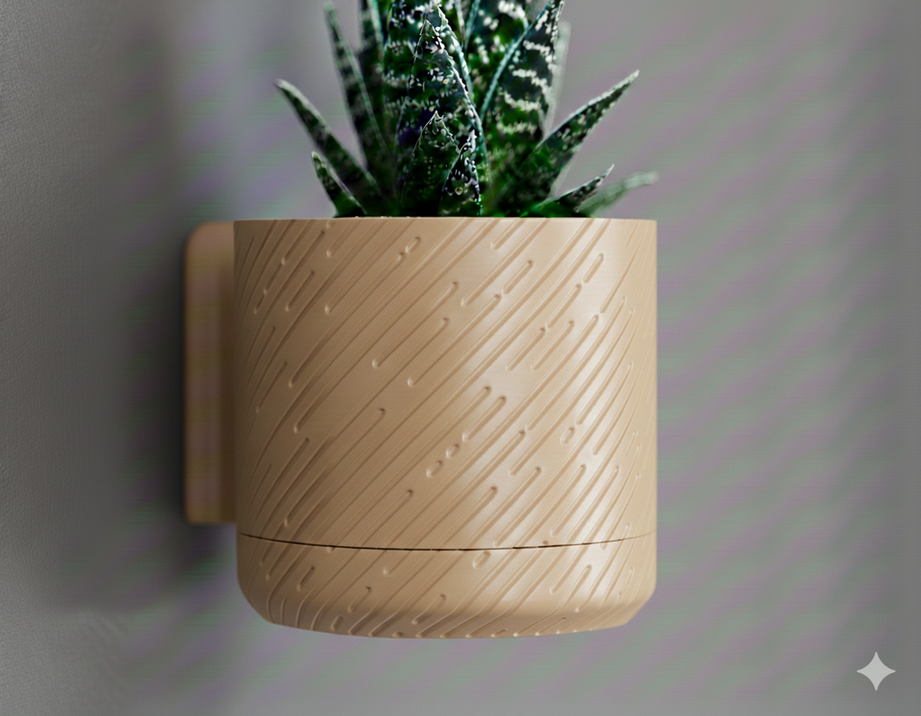 Wisząca Doniczka Ścienna Mounted Classic – Design 3D z Systemem Odpływowym