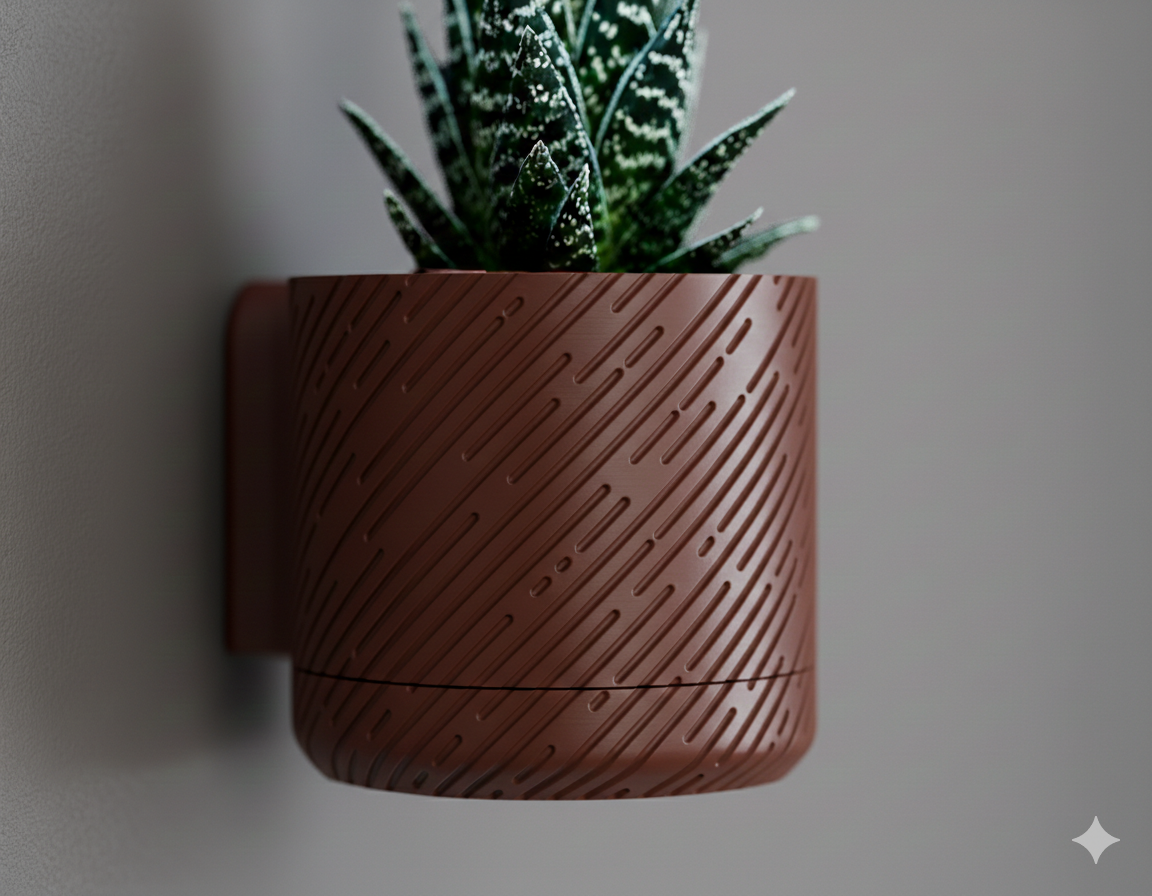 Wisząca Doniczka Ścienna Mounted Classic – Design 3D z Systemem Odpływowym