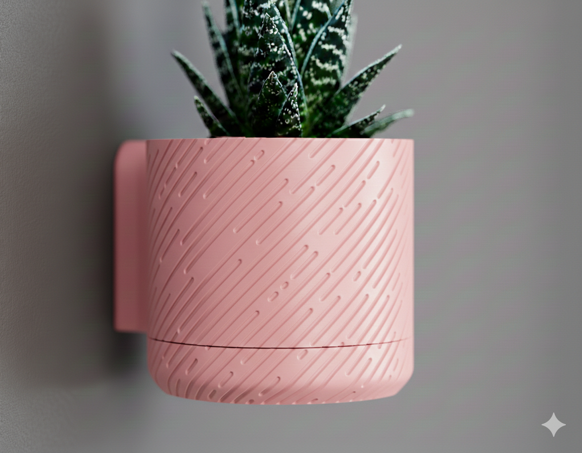 Wisząca Doniczka Ścienna Mounted Classic – Design 3D z Systemem Odpływowym