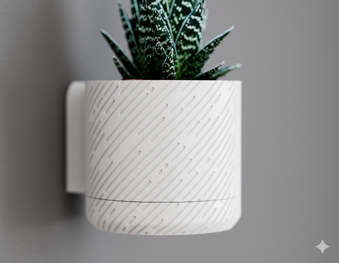 Wisząca Doniczka Ścienna Mounted Classic – Design 3D z Systemem Odpływowym