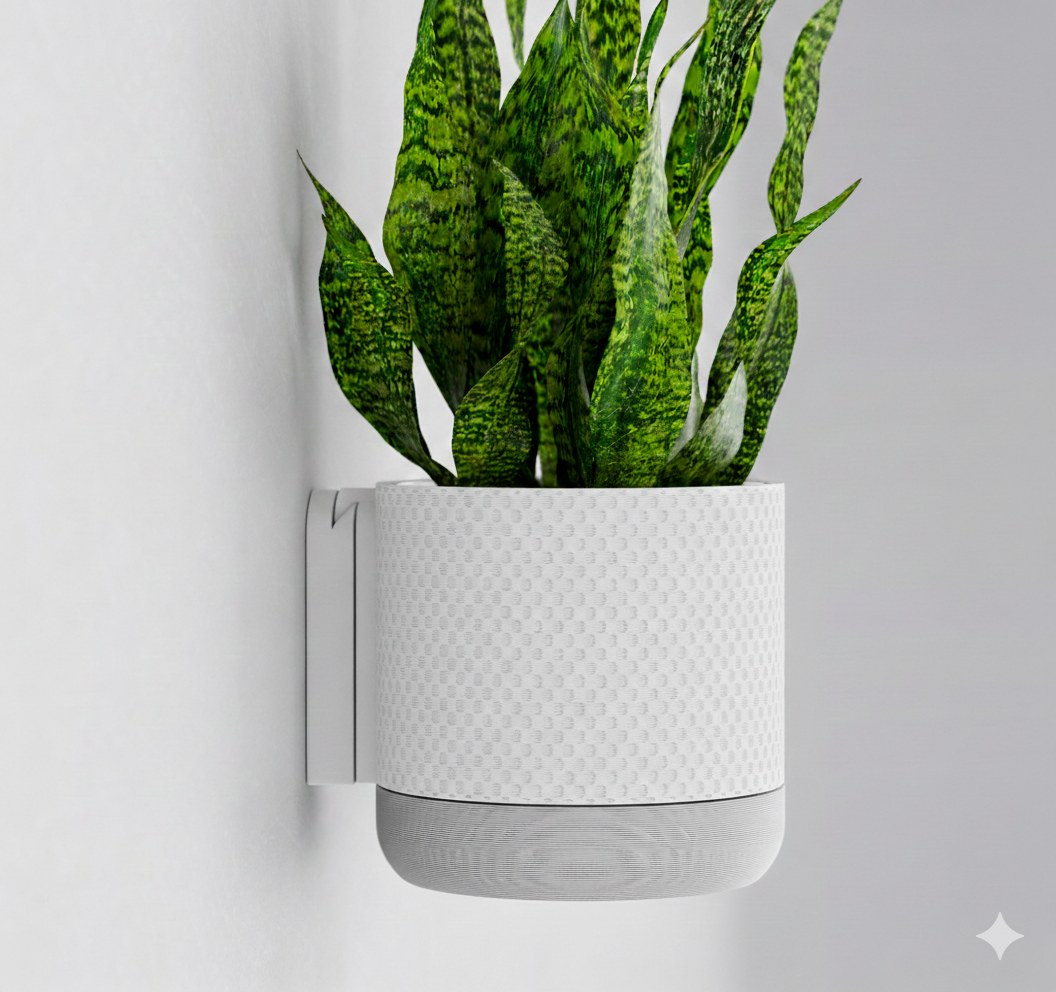 Wisząca Doniczka Ścienna Nat – Design 3D z Systemem Odpływowym