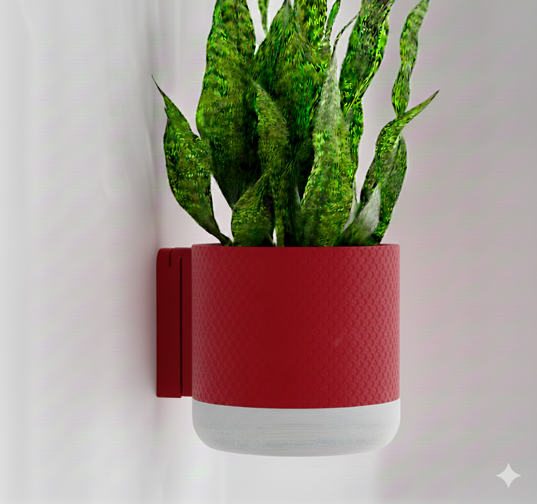 Wisząca Doniczka Ścienna Nat – Design 3D z Systemem Odpływowym