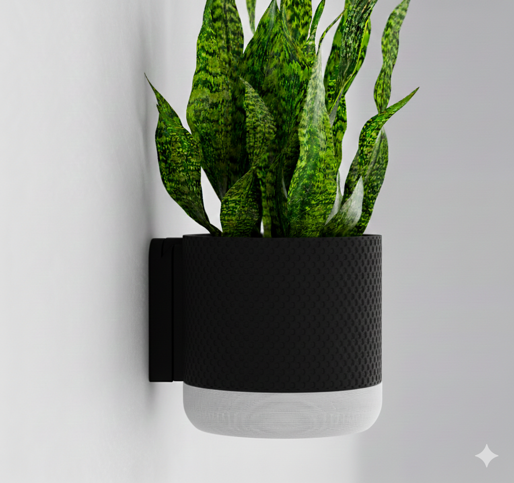 Wisząca Doniczka Ścienna Nat – Design 3D z Systemem Odpływowym