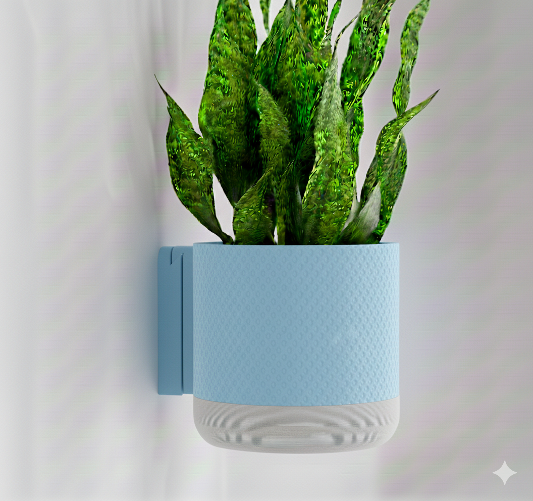 Wisząca Doniczka Ścienna Nat – Design 3D z Systemem Odpływowym