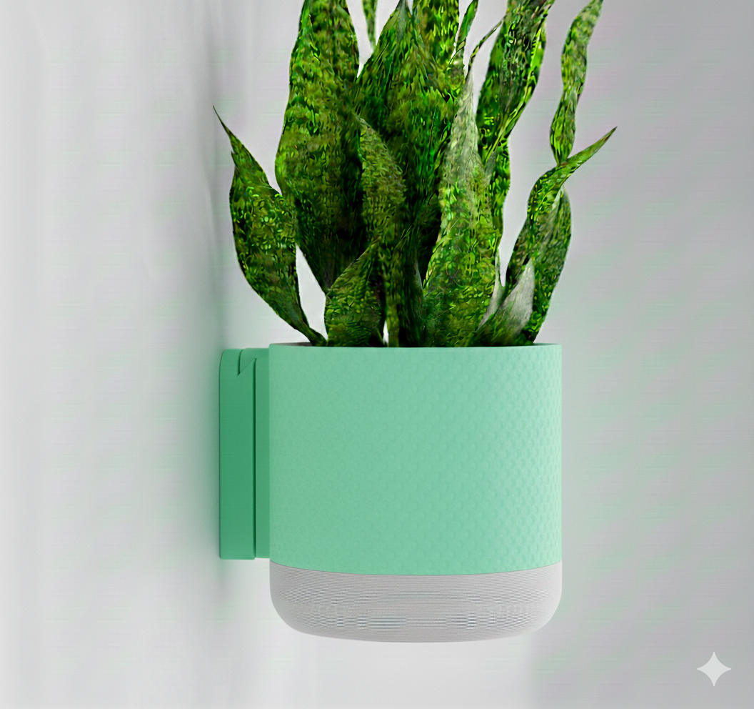 Wisząca Doniczka Ścienna Nat – Design 3D z Systemem Odpływowym