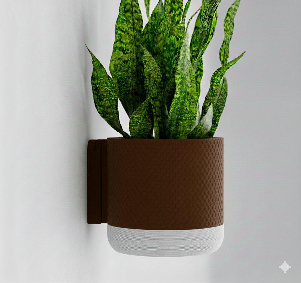 Wisząca Doniczka Ścienna Nat – Design 3D z Systemem Odpływowym